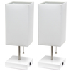 Simple Designs Simple Designs Petite  WHT Stick Lamp w USB Charging Port WHT, PK 2 LC2004-WOW-2PK